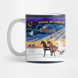 "Christmas Sunrise" with Three Beautiful Stallions Mug